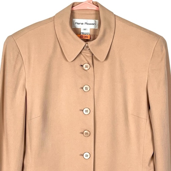 Rena Rowen 100% Silk Spring & Summer Career Long-Line Blazer Size 6 - Picture 3 of 12